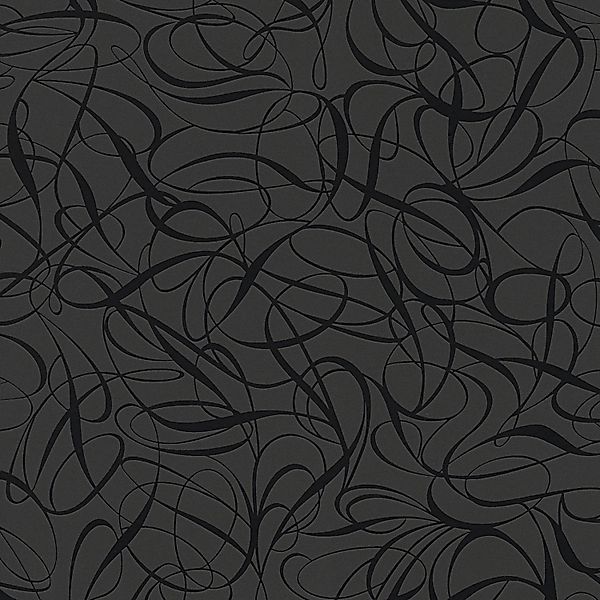 Bricoflor Schwarze Tapete Modern Geschwungene Linien Vliestapete Abstrakt f günstig online kaufen