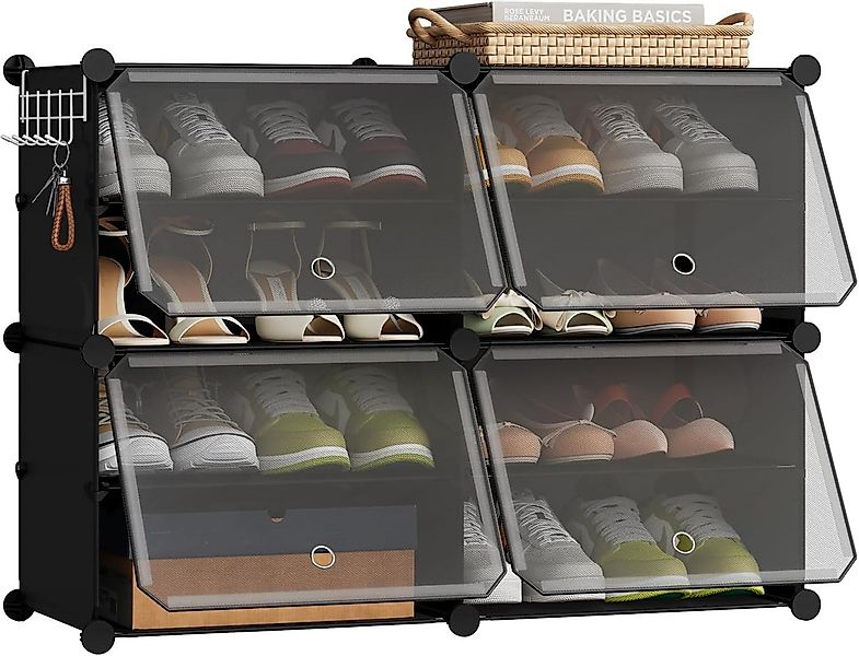 EUGAD Schuhbox (8 St), Schuhorganizer Schuhregal Kunststoff, mit Haken günstig online kaufen