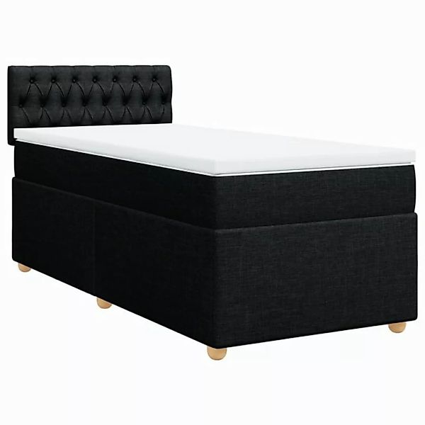 vidaXL Bett Boxspringbett mit Matratze Schwarz 80x200 cm Stoff günstig online kaufen