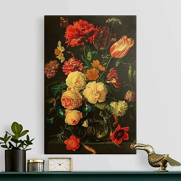 Leinwandbild Jan Davidsz de Heem - Stillleben mit Blumen in einer Glasvase günstig online kaufen