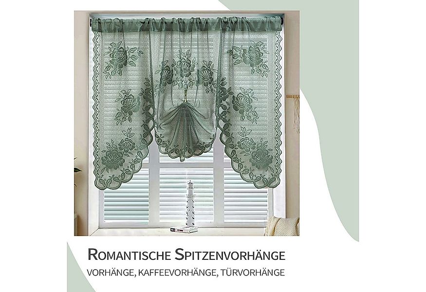 Refttenw Gardine Spitzenbedruckte Vorhänge, Trennvorhänge,Vorhang,halbtrans günstig online kaufen