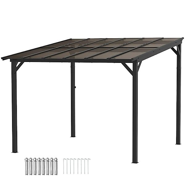 Outsunny Pergola Pavillon Wasserdicht Stabil Winterfest UV-Schutz Dunkelgra günstig online kaufen