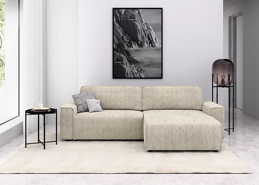 INOSIGN Ecksofa "Chance, Recamiere beidseitig montierbar, Schlaffunktion, B günstig online kaufen