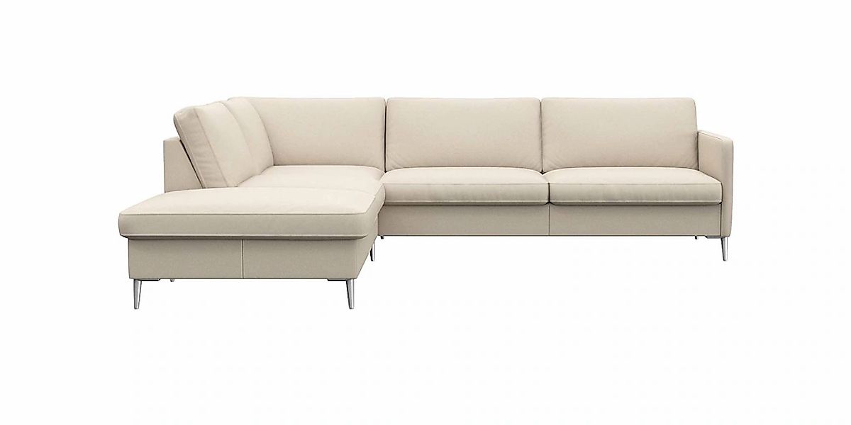 FLEXLUX Ecksofa "Fiore, L-Form", schmale Armlehnen, Kaltschaum, Füße Alu günstig online kaufen