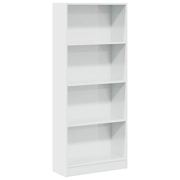 vidaXL Bücherregal Bücherregal Hochglanz-Weiß 60x24x143 cm günstig online kaufen