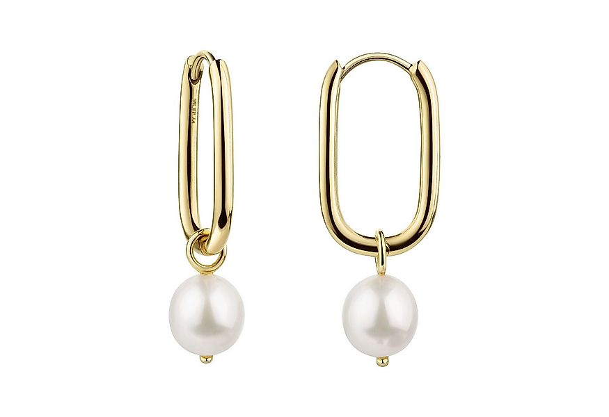 CELESTA Paar Creolen 925 Sterling Silber vergoldet Perle günstig online kaufen