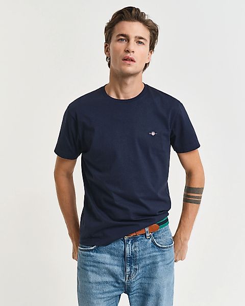Gant T-Shirt "SLIM SHIELD SS T-SHIRT" mit Logostickerei auf der Brust günstig online kaufen