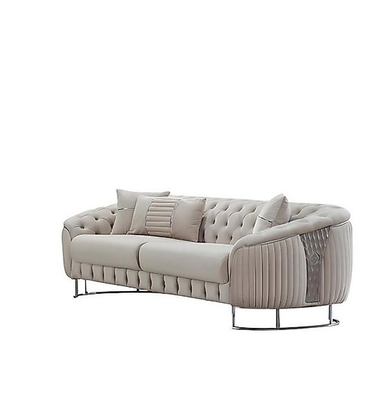 Xlmoebel Sofa Zeitgemäßes Beige Drei-Sitzer Sofa Stoffsofa Polstersofa Couc günstig online kaufen