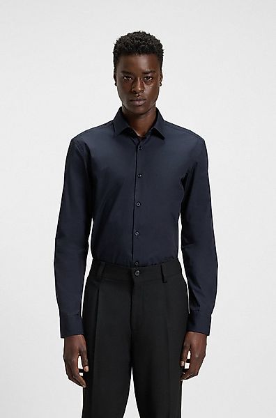 HUGO Langarmhemd Kenno Slim-Fit Hemd aus bügelleichter Baumwoll-Popeline günstig online kaufen
