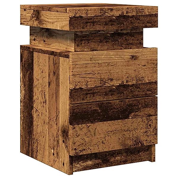 vidaXL LED-Nachttisch Altholz-Optik 35x39x55 cm Holzwerkstoff 857654 günstig online kaufen