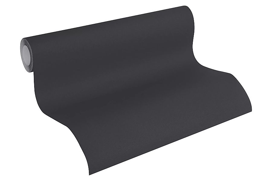 Bricoflor Schwarze Tapete Einfarbig Uni Vliestapete in Schwarz für Wohnzimm günstig online kaufen