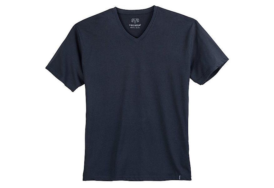 CECEBA V-Shirt Ceceba V-Neck T-Shirt Übergröße navy günstig online kaufen
