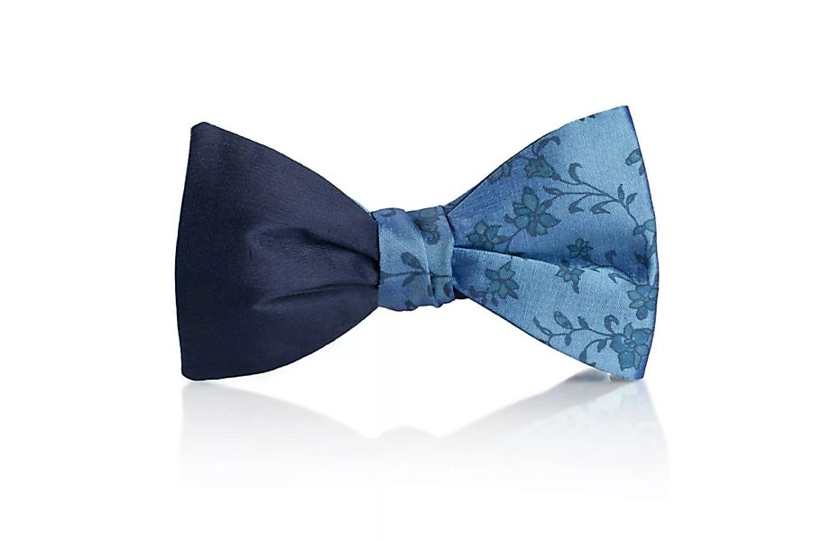 "Grillo", blaue Wendeschleife mit floralem Muster günstig online kaufen