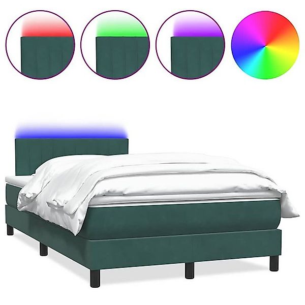 vidaXL Boxspringbett, Boxspringbett mit Matratze Dunkelgrün 120x210 cm Samt günstig online kaufen