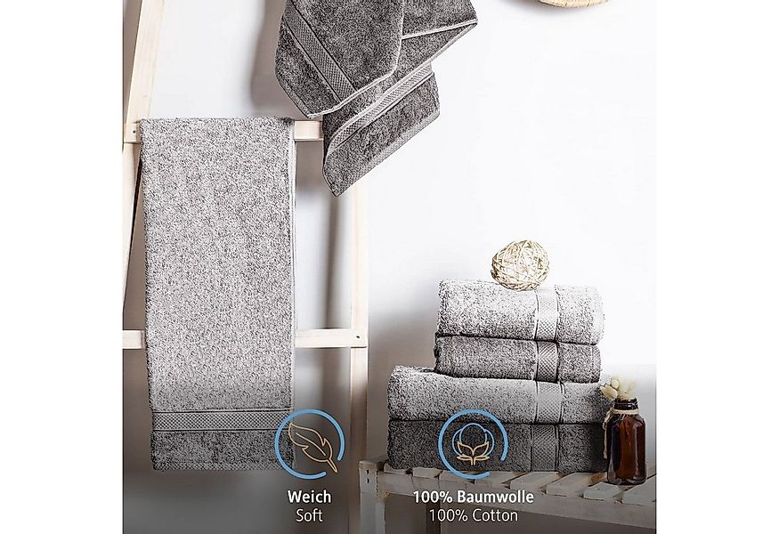 Komfortec Handtuch Set 100% Baumwolle, 470 g/m², Frottee (6-St), Badetücher günstig online kaufen