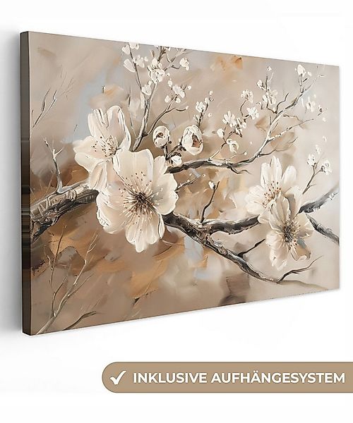 OneMillionCanvasses® Leinwandbild Blumen - Natur - Weiß - Blüte - Abstrakt, günstig online kaufen