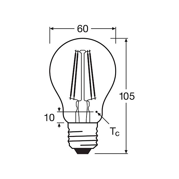 OSRAM LED-Leuchtmittel Birne Filament E27 7W 827 4er-Pack günstig online kaufen