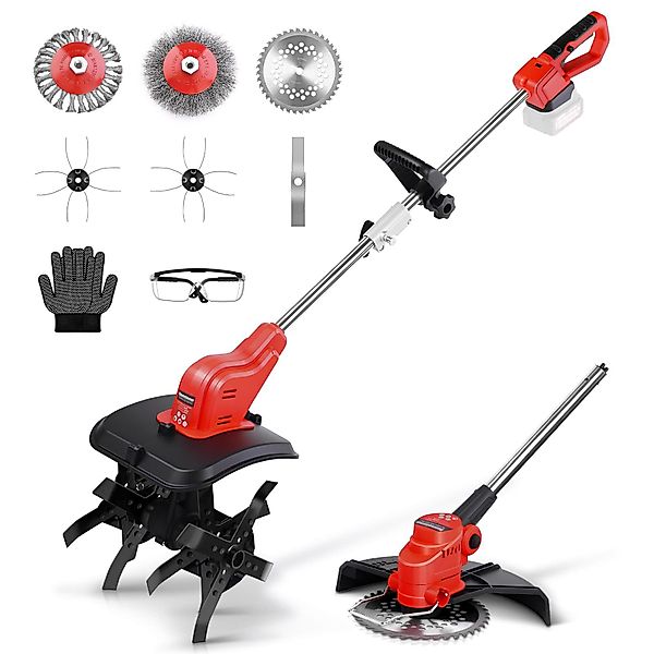 XERSEK Akku-Motorhacke 2-IN-1 Elektro Motorhacke Rasentrimmer günstig online kaufen