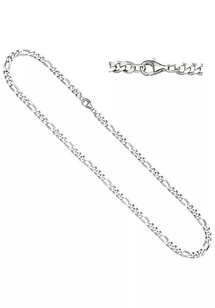 JOBO Silberkette, Figarokette 925 Silber diamantiert 50 cm günstig online kaufen