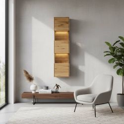 Hängeschrank Vitrine aus Wildeiche Massivholz 43 cm breit günstig online kaufen