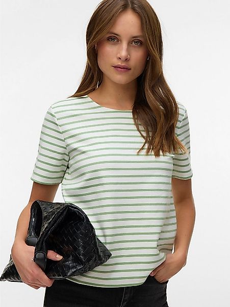 Vero Moda Rundhalsshirt VMABBY SS ZIP TOP JRS NOOS Materialmix, regular fit günstig online kaufen