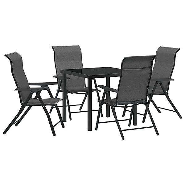 vidaXL Garten Essgruppe Höhenverstellbar 5-Tlg Grau Poly Rattan 3379276 günstig online kaufen