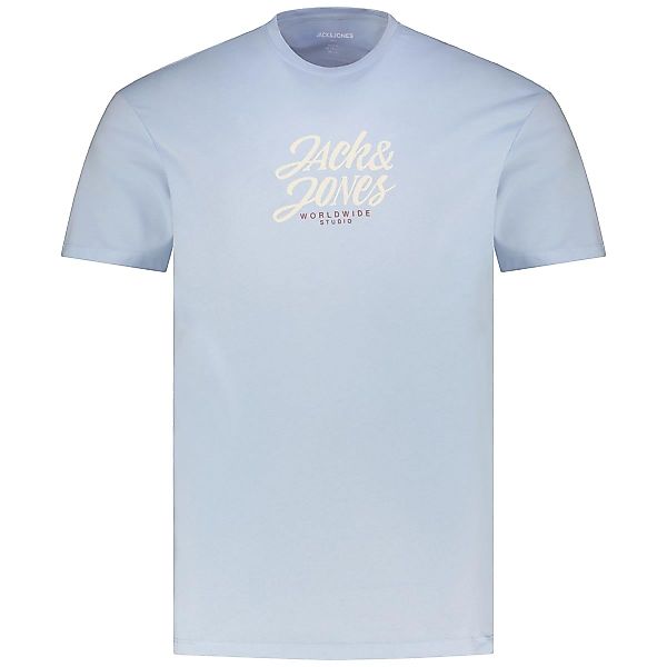 Jack&Jones T-Shirt mit Label-Print Farbe hellblau Größe: 7XL günstig online kaufen