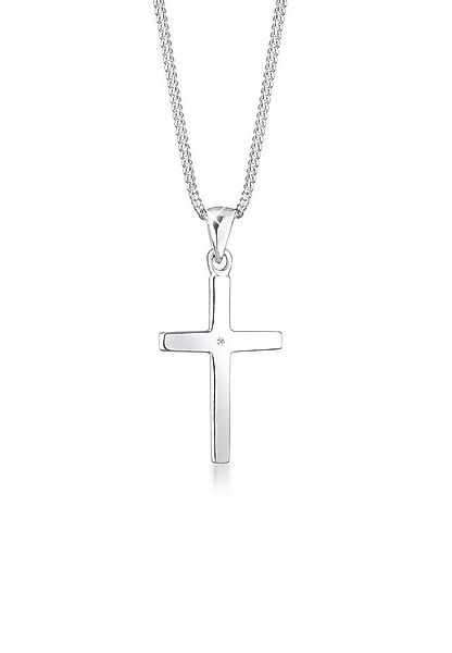 Elli DIAMONDS Kette mit Anhänger Kreuz Glaube Diamant (0.005 ct) Basic 925 günstig online kaufen