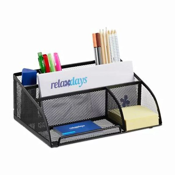 relaxdays Schreibtischorganizer 5 Ablagen Metall schwarz günstig online kaufen