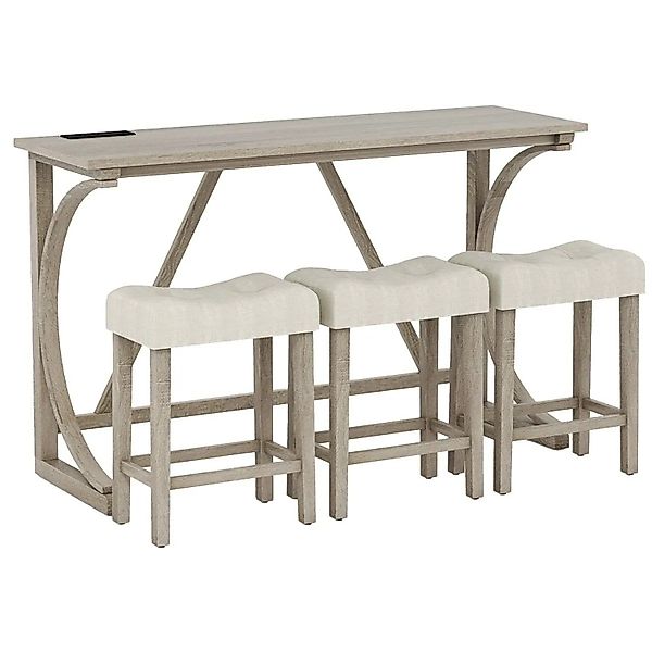 Costway 3 Teiliges Esstisch Set Bartisch Set Schwarz 90 x 60 x 82 cm günstig online kaufen