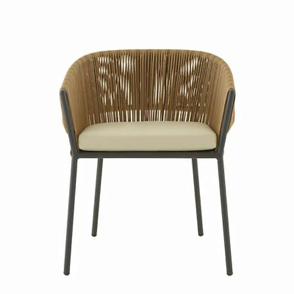 Stapelbarer Sessel Lapel plastikmaterial beige / Kunstrattan - Sitzkissen - günstig online kaufen