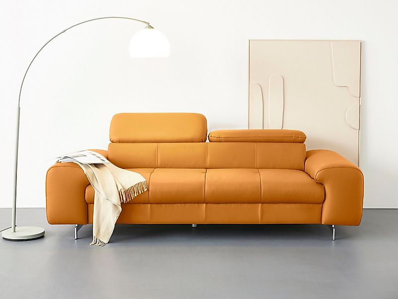 COTTA 3-Sitzer Chef, Big-Sofa mit Kopfteilverstellung, edle Metallkufen günstig online kaufen