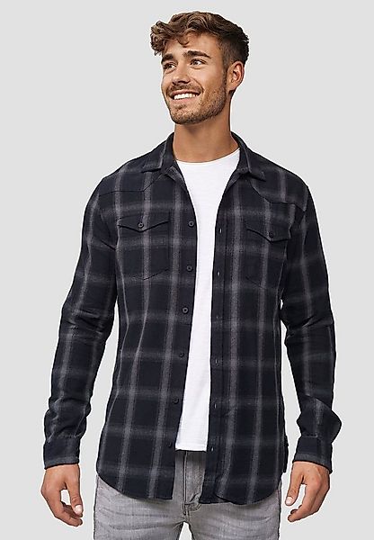 Indicode Langarmhemd Herren Altin Herrenhemd Langarm Flanellhemd im Karo-De günstig online kaufen