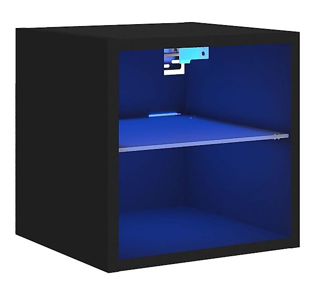 vidaXL TV-Wand TV-Wandschrank mit LED-Leuchten Schwarz 30x28,5x30 cm, (1-St günstig online kaufen