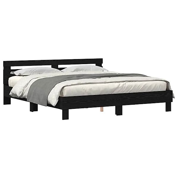 vidaXL Bettgestell Schwarz Eichen-Optik 200 x 200 cm Holzwerkstoff 3333935 günstig online kaufen