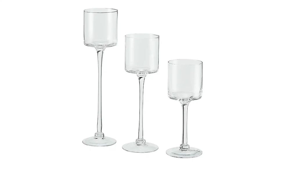 Windlicht, 3er Set ¦ transparent/klar ¦ Glas ¦ Maße (cm): H: 30  Ø: 7.5 Acc günstig online kaufen