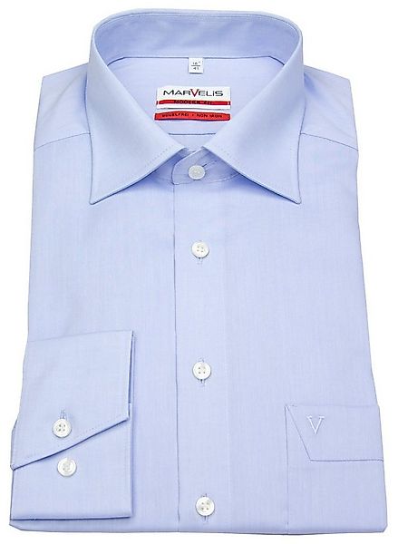 MARVELIS Businesshemd Modern Fit leicht tailliert bügelfrei Kentkragen günstig online kaufen