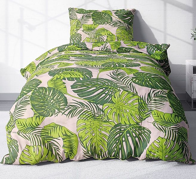 Heubergshop Bettwäsche, Renforcé, 2 teilig, 135x200cm + 80x80cm Tropische B günstig online kaufen