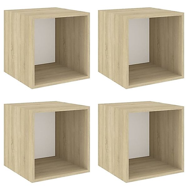 vidaXL Regal Wandschränke 4 Stk. Weiß günstig online kaufen