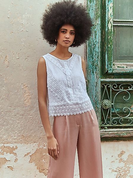 Apricot Klassische Bluse Lace Hem Back günstig online kaufen