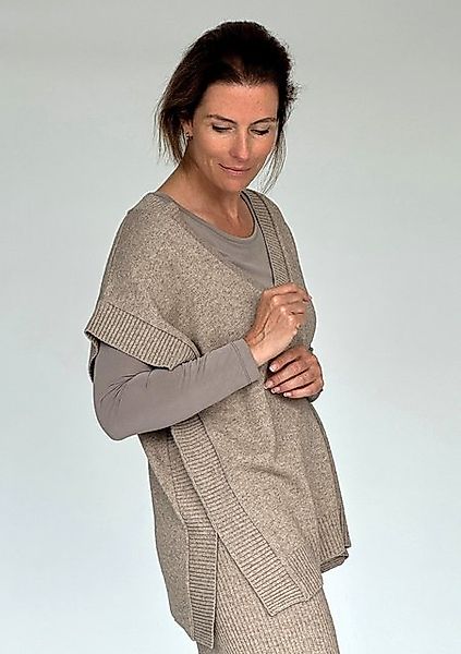 Zuckerwatte Longpullunder mit tiefem V-Ausschnitt, aus weicher Merino Cashm günstig online kaufen