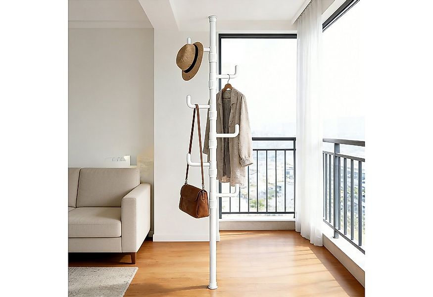 TWSOUL Teleskopregal Garderobenständer ausziehbar 6 Haken 100-310cm Telesko günstig online kaufen