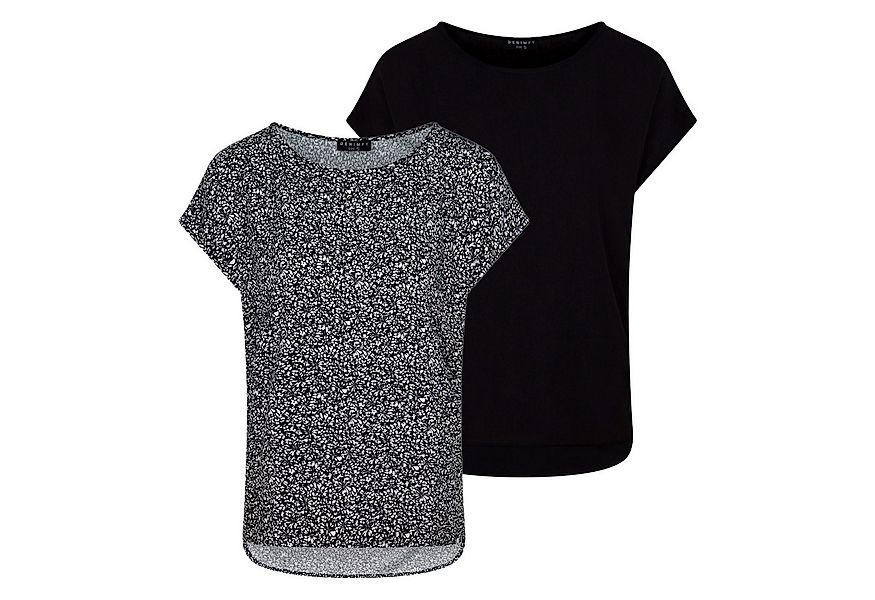 DENIMFY T-Shirt Damen Bluse DFJule Regular Fit 2er Pack (2-tlg) Kurzarm Top günstig online kaufen