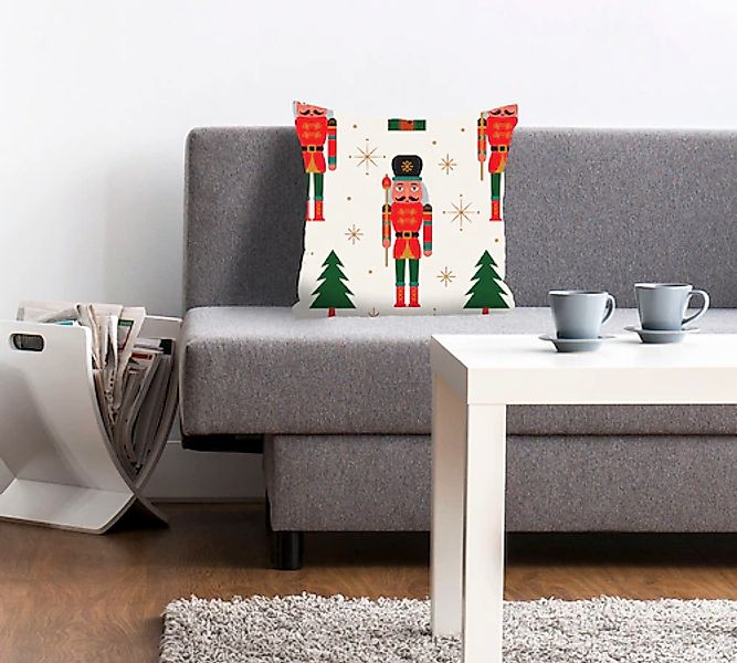 queence Dekokissen »Mick« mit Nussknackern und Tannenbäumen günstig online kaufen
