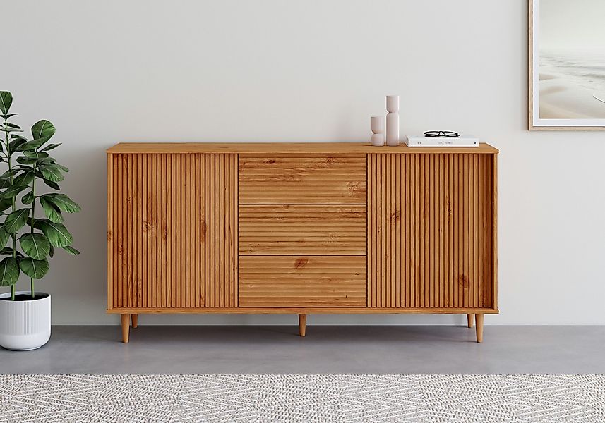 INOSIGN Sideboard "Malmedy Front mit gefrästen Rillen", Kommode aus massive günstig online kaufen