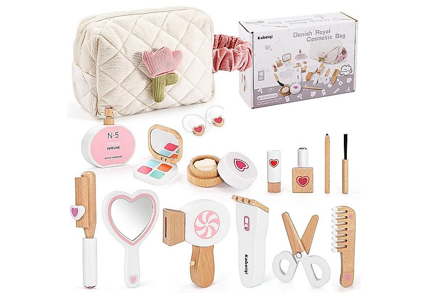 Esun Spielzeug-Frisierkoffer 16-Teiliges Schminkkoffer Mädchen Holzschminke günstig online kaufen