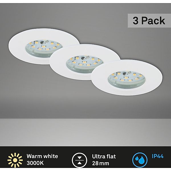 Briloner LED Einbauleuchten Attach One 3er-Set Warmweiß 7,5 x 2,8 cm Matt-N günstig online kaufen