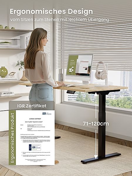ERGOFINO Schreibtisch DT20LT höhenverstellbarer Schreibtisch (180x80 günstig online kaufen