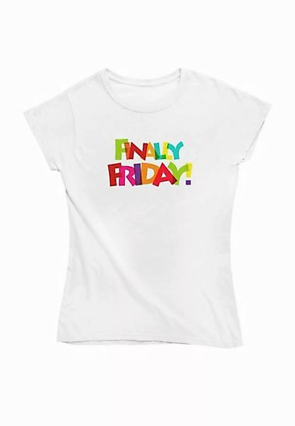 Novux T-Shirt Finally Friday Damen Tshirt Farbe Weiß günstig online kaufen