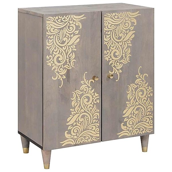 vidaXL Fächerschrank Sideboard Grau und Gold günstig online kaufen